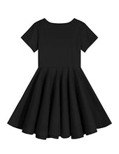 Load image into Gallery viewer, Boyoo Girls Short Sleeve Dress A Line Party Dress Skater Twirl Swing Casual Summer Dress for Kids Pink 4T