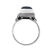 Load image into Gallery viewer, Silpada 'Night Owl' Natural Labradorite Rope Ring in Sterling Silver, Size 11