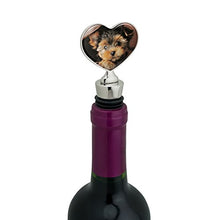 Load image into Gallery viewer, Yorkie Yorkshire Terrier Puppy Dog in Briefcase Trunk Suitcase Heart Love Wine Bottle Stopper