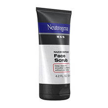 Load image into Gallery viewer, Neutrogena Men Exfoliating Razor Defense Daily Shave Face Scrub, Conditioning Facial Cleanser for Smoother Skin & Less Razor Irritation, Dye-Free, 4.2 fl. oz (Pack of 3)