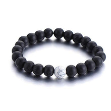 Load image into Gallery viewer, Bayetss Men Women Lava Bracelet Beads Bracelet Bangle Stretch Stone Beads Bracelets Friendship Couples Gifts,Black and White