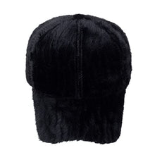 Load image into Gallery viewer, BCDlily Women Faux Fur Winter Baseball Caps Outdoor Casual Fluffy Warm Baseball Hat (Black)
