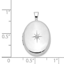 Load image into Gallery viewer, 925 Sterling Silver Diamond 19mm Oval Photo Pendant Charm Locket Chain Necklace That Holds Pictures Fine Jewelry For Women Gifts For Her
