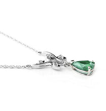 Load image into Gallery viewer, Galaxy Gold 1.02 ct 14k White Gold Drop Necklace with Genuine Diamonds & Pear-Shaped Natural Emerald 4273W (24)