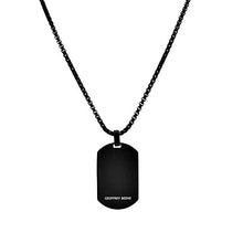 Load image into Gallery viewer, Geoffrey Beene Stainless Steel Men's Patterned Dog Tag, Black, Size No Size