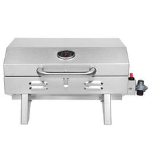 Load image into Gallery viewer, ROVSUN Portable Propane Gas Grill 12,000BTU, Tabletop Outdoor Cooking Grill for Picnic Camping Tailgating Patio Garden BBQ, Stainless Steel