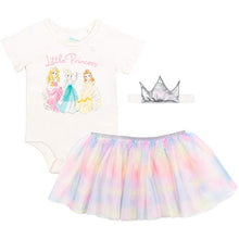 Load image into Gallery viewer, Disney Princesses Baby Girls Creeper Tutu Set White 12 Months