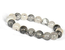 Load image into Gallery viewer, Manifestation Bracelet- Handmade Natural Black Rutile Bracelet - Natural Stone Yoga Bracelet - Gemstone Beaded Stretch Bracelet 8mm - Stone Bracelet