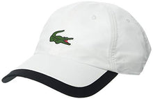 Load image into Gallery viewer, Lacoste Men's Sport Big Croc Semi Fancy Microfiber Cap, White/Black, ONE