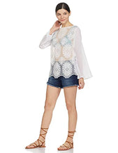 Load image into Gallery viewer, KAILASA BY ANGEL BAY Women's Full Sleeves Beautiful Net Pattern Embroiderey Top Designer Blouse for Office College Party Beach Wear