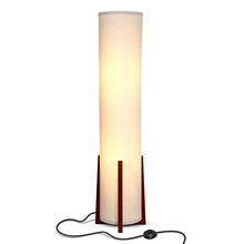 Load image into Gallery viewer, Brightech Parker - Decorative Tower Shade Floor Lamp for Living Rooms - Contemporary Column Lamp - Soft Light for Bedroom Standing 48 Inches (4') Tall - Asian Design w/Wood Frame - Incl. 2 LED Bulbs