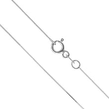 Load image into Gallery viewer, 14K Thin Solid White Gold 0.5mm Box Chain Necklace - 18 Inches