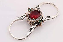 Load image into Gallery viewer, Turkish Handmade Jewelry Reversible Oval Cut Ruby Emerald Jade Topaz 925 Sterling Silver Ladie's Ring All Size