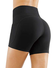 Load image into Gallery viewer, THE GYM PEOPLE High Waist Yoga Shorts for Women Tummy Control Fitness Athletic Workout Running Shorts with Deep Pockets (Medium, Light Green)