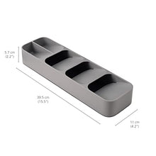 Load image into Gallery viewer, Joseph Joseph DrawerStore Compact Cutlery Organizer Kitchen Drawer Tray, Small, Gray