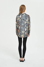 Load image into Gallery viewer, Tronjori Womens Oversized Long Sleeve Button Down Leopard Snake Zebra Animal Print Shirt Blouse (XS,Green Snake)