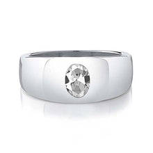 Load image into Gallery viewer, Gem Stone King 1.50 Ct Oval White Topaz 925 Sterling Silver Men's Ring (Size 12)