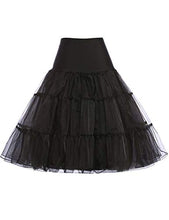 Load image into Gallery viewer, GRACE KARIN Knee Length Gothic Petticoat Half Slips Fun Skirt (XL,Black)