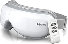 Load image into Gallery viewer, RENPHO Eye Massager with Heat and Vibration, Remote Control, Compression Bluetooth Music Temple Eye Massage Mask Rechargeable for Relax Eye Strain Dark Circles Eye Bags Dry Eyes Improve Sleep-White