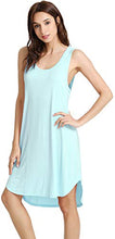 Load image into Gallery viewer, WiWi Womens Bamboo Pajamas Scoop Neck Nightgowns Sleeveless Lightweight Tank Loungewear Plus Size Sleep Shirts S-4X, Aqua, 4X