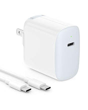 Load image into Gallery viewer, 20W USB C Charger for iPad Pro 12.9/11 inch 2021 2020 2018, iPad Mini 6, iPad Air 4, Google Pixel 6 6Pro 5 4 3 2 XL 3A 4A, LG, Galaxy, Fast Power Adapter Block, Wall Plug, Foldable, LED, 6.6ft Cable