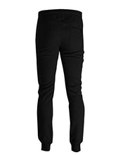 Load image into Gallery viewer, Screenshot SPORTS-A4053 Mens Premium Slim Spandex Stretch Lightweight Tech Fleece Pants - Athletic Jogger Fitness Workout Gym Zipper Pockets Sweatpants-Woodland-Small