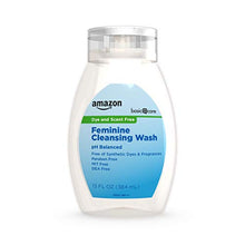 Load image into Gallery viewer, Amazon Basic Care Feminine Cleansing Wash, Dye & Scent Free, Hypoallergenic, Dermatologist & Gynecologist Tested, 13 Ounces