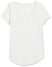 Load image into Gallery viewer, Amazon Brand - Core 10 Women's Pima Cotton Blend Short Sleeve V-Neck T-Shirt, Light grey spacedye, 3X