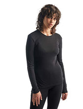Load image into Gallery viewer, Icebreaker 175 Everyday L/S Crewe Baselayer Top Black Womens Sz S