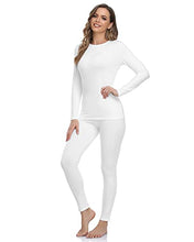 Load image into Gallery viewer, WEERTI Thermal Underwear for Women Long Johns Women with Fleece Lined, Base Layer Women Cold Weather Top Bottom(White XL)