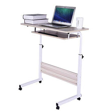 Load image into Gallery viewer, shamoluotuo Overbed Table Height Adjustable Over Bedside Home Desk Laptop Computer Desk Workstation Medical Mobile Overbed Side Tables with Wheels for Learning Reading Working Eating (White, 31.5")