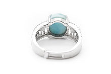Load image into Gallery viewer, Natural Larimar 925 Sterling Silver Oval Larimar Gemstone Size Adj