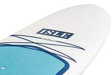 Load image into Gallery viewer, ISLE Versa Rigid Stand Up Paddle Board & SUP Bundle Accessory Pack — Hard Board Lightweight Epoxy SUP — 215 Pound Capacity, 10’5” Long x 32" Wide x 4.5” Thick, White/Blue