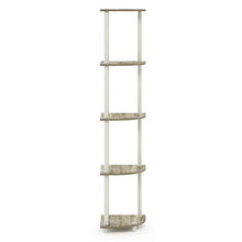 Load image into Gallery viewer, Furinno Turn-N-Tube 5 Tier Corner Display Rack Multipurpose Shelving Unit, 1-Pack, Sonoma Oak/White