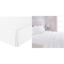 Load image into Gallery viewer, AmazonBasics Pleated Bed Skirt - Queen, Bright White & Lightweight Super Soft Easy Care Microfiber Sheet Set with 16" Deep Pockets - Queen, Bright White