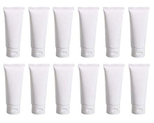 Load image into Gallery viewer, 12 PCS 100ML 3.4OZ White Plastic Soft Squeeze Hose Bottle Cosmetic Facial Care Tolietry Packing Vial Container with Flip Cap Cream Lotion Sample Dispense Tube for Travel Home Use