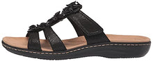 Load image into Gallery viewer, Clarks womens Laurieann Judi Flat Sandal, Black Synthetic/Leather Combi, 7.5 US