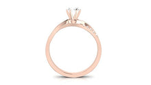 Load image into Gallery viewer, 14K Rose Gold 0.58 CTW Elegant Twisting Split Shank Diamond Engagement Ring w/ 0.5 Ct Round Cut E-F Color VS1 Clarity Center