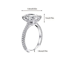 Load image into Gallery viewer, 5CT 925 Sterling Silver Engagement Rings Oval Cut Solitaire Cubic Zirconia CZ Wedding Promise Rings Bridal Rings for Her Wedding Bands for Women Comfort Fit Size 4-10 Jewelry Gift for Women Girls Teen