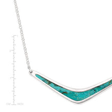 Load image into Gallery viewer, Silpada 'Reversible Boomerang' Compressed Turquoise Necklace in Sterling Silver