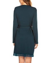 Load image into Gallery viewer, Ekouaer Womens Nuring Robe Soft Kimono Bathrobe Long Sleeve Delivery Sleepwear Robes Maternity Sleepwear with Pockets