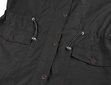 Load image into Gallery viewer, Women's Raincoats Waterproof Rain Jacket Long Lightweight Outdoor Windbreaker Hooded Trench Coats with Pockets Black XXL
