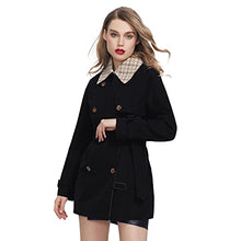 Load image into Gallery viewer, MIEGOFCE Women's Spring Trench Coat, Windproof Knee Length Coats Spring Trench, Casual with Belt Button 2022 New Spring (M, Black)