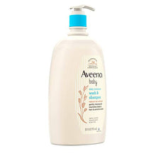 Load image into Gallery viewer, Aveeno Baby Daily Moisture Gentle Bath Wash & Shampoo with Natural Oat Extract, Hypoallergenic, Tear-Free & Paraben-Free Formula for Sensitive Hair & Skin, Lightly Scented, 33 fl. oz