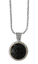 Load image into Gallery viewer, Effy 925 Sterling Silver & 18K Yellow Gold Onyx Circle Pendant, 36.5 TCW
