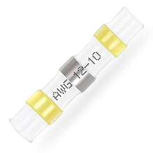 Load image into Gallery viewer, 50PCS Yellow Solder Seal Wire Connectors AWG12-10,haisstronica Marine Grade Waterproof Solder Wire Connectors,Heat Shrink Butt Connectors,Insulated Butt Splice Electrical Connectors
