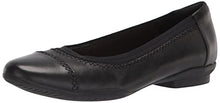 Load image into Gallery viewer, Clarks Women's Sara Bay Ballet Flat, Black Leather, 10 Wide