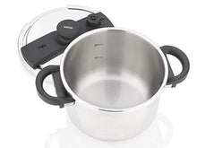 Load image into Gallery viewer, Zavor EZLock 7.4 Quart Stove-top Pressure Cooker with Dual Pressure Settings, Universal Locking Mechanism, Recipe Book and Steamer Basket - Polished Stainless Steel (ZCWEZ03)
