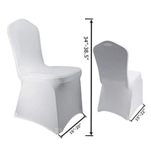 Load image into Gallery viewer, WELMATCH White Spandex Chair Covers Wedding Universal - 10 Pcs Banquet Wedding Party Dining Decoration (White, 10)