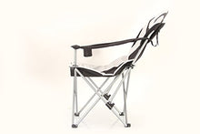 Load image into Gallery viewer, Stylish Camping Black/White Folding Reclining Outdoor Sports Camping Chair 36028